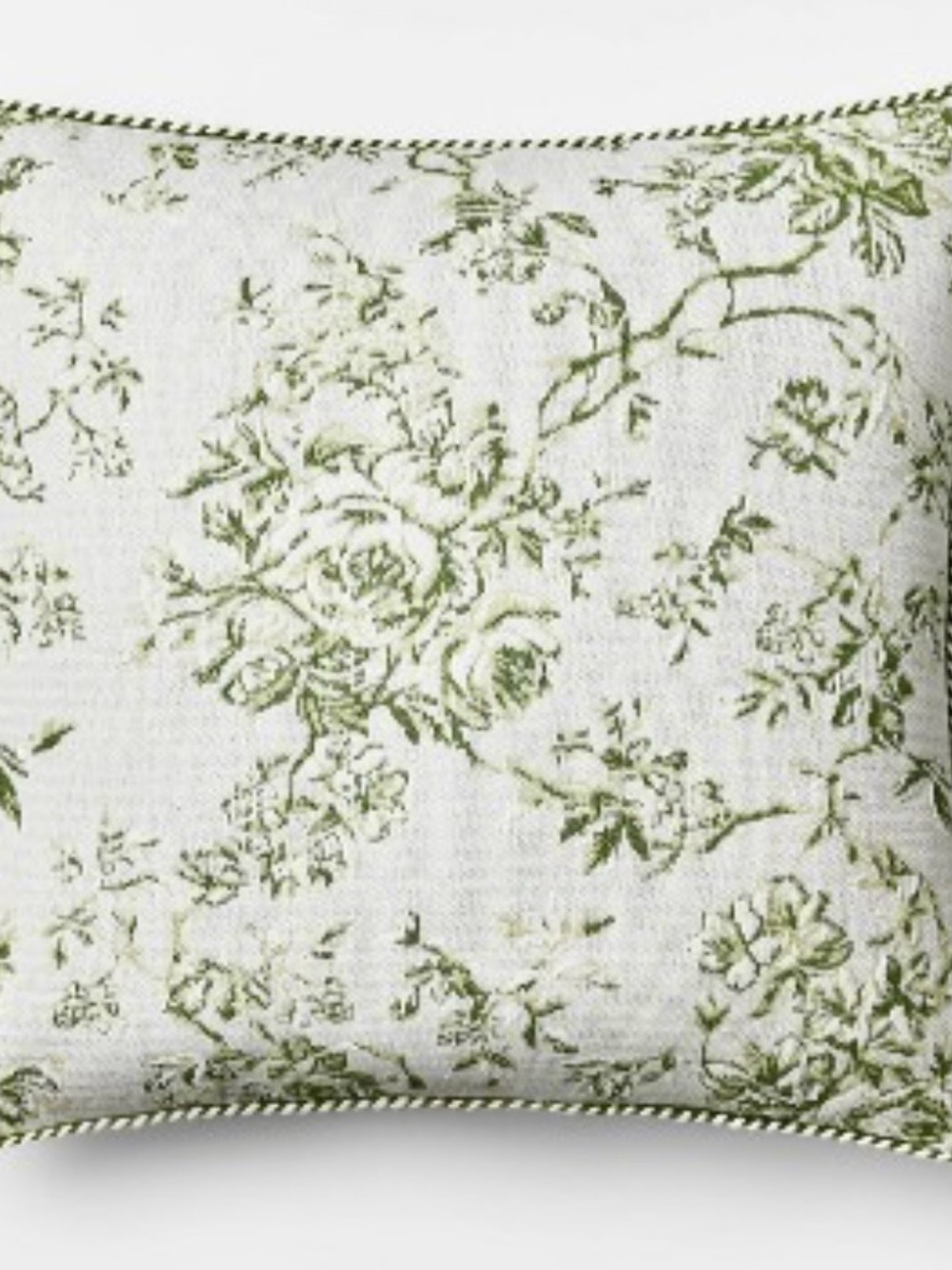 Oversized Square Floral Jacquard Pillow Green, Threshold designed w/Studio McGee